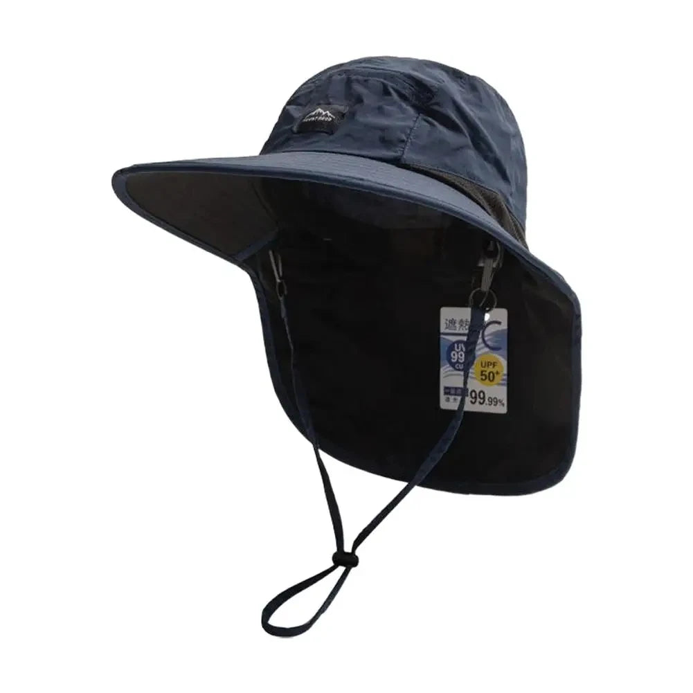 Summer Sun Hats UV Protection Outdoor Hunting Fishing Cap For Men Women Hiking Camping Visor Bucket Hat Neck Flap Fisherman Hat