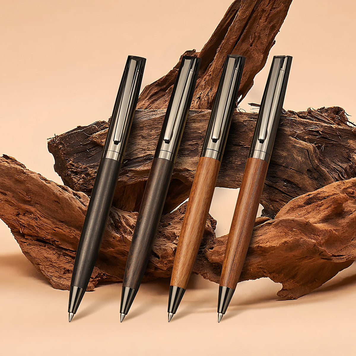 Metal & Wood Ballpoint Pen – Minimalist Business Pen with Gift Case