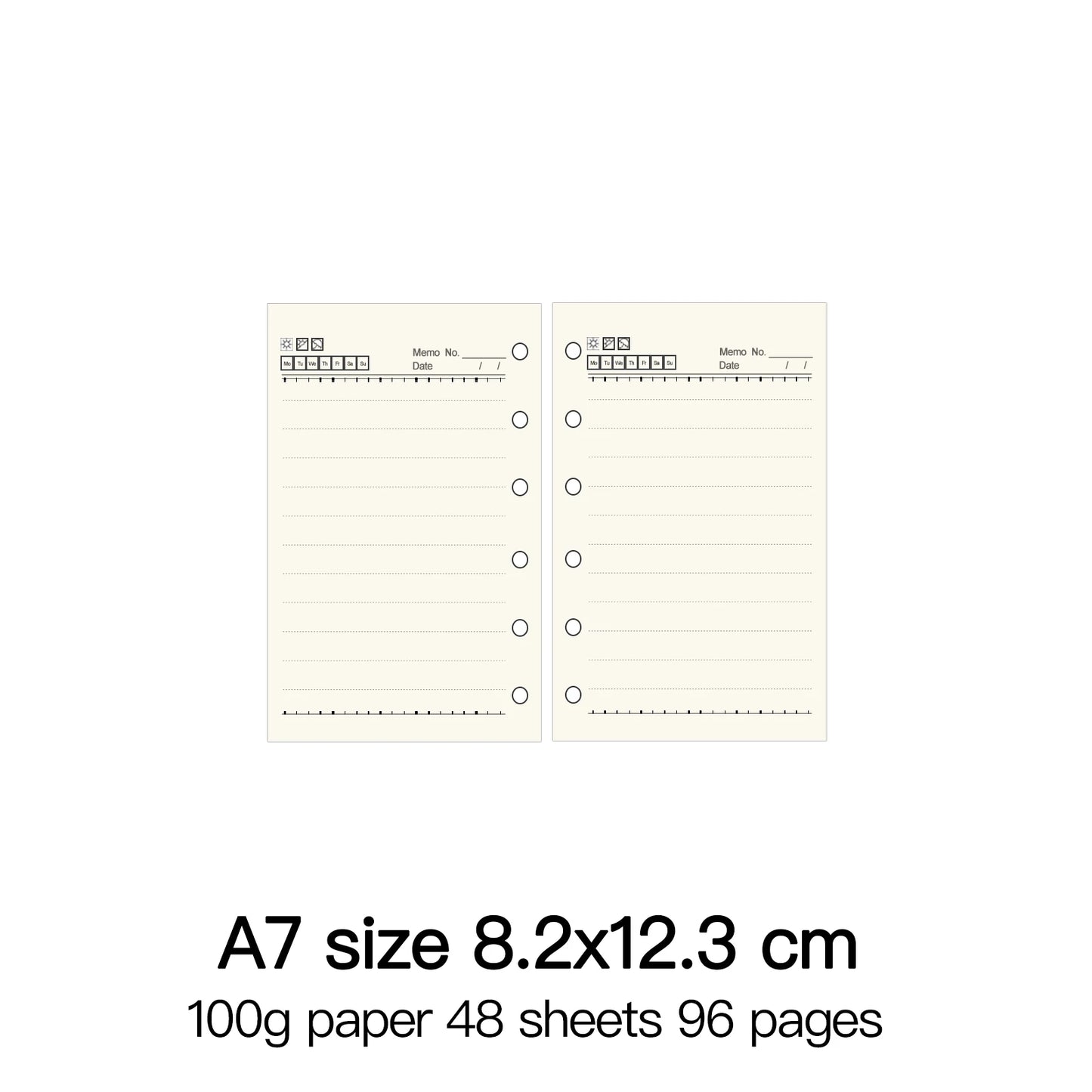 High Quality Ring Binder Notebook A5 Personal A6 A7 A8 Size Insert Refills Loose Leaf Spiral Diary Planner Inner Core 100g Paper