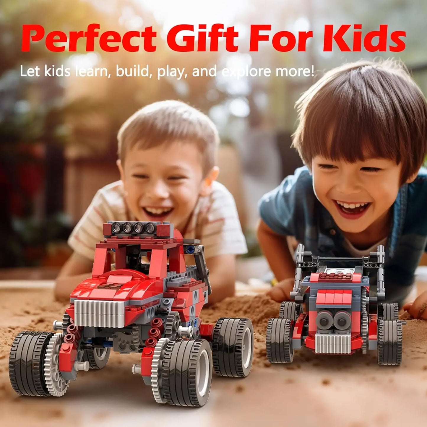 STEM Building Blocks Mechanical Gear Engineering Set Educational Off-Road Vehicle Toy Physics Science Experiment Kit For Kids 6+