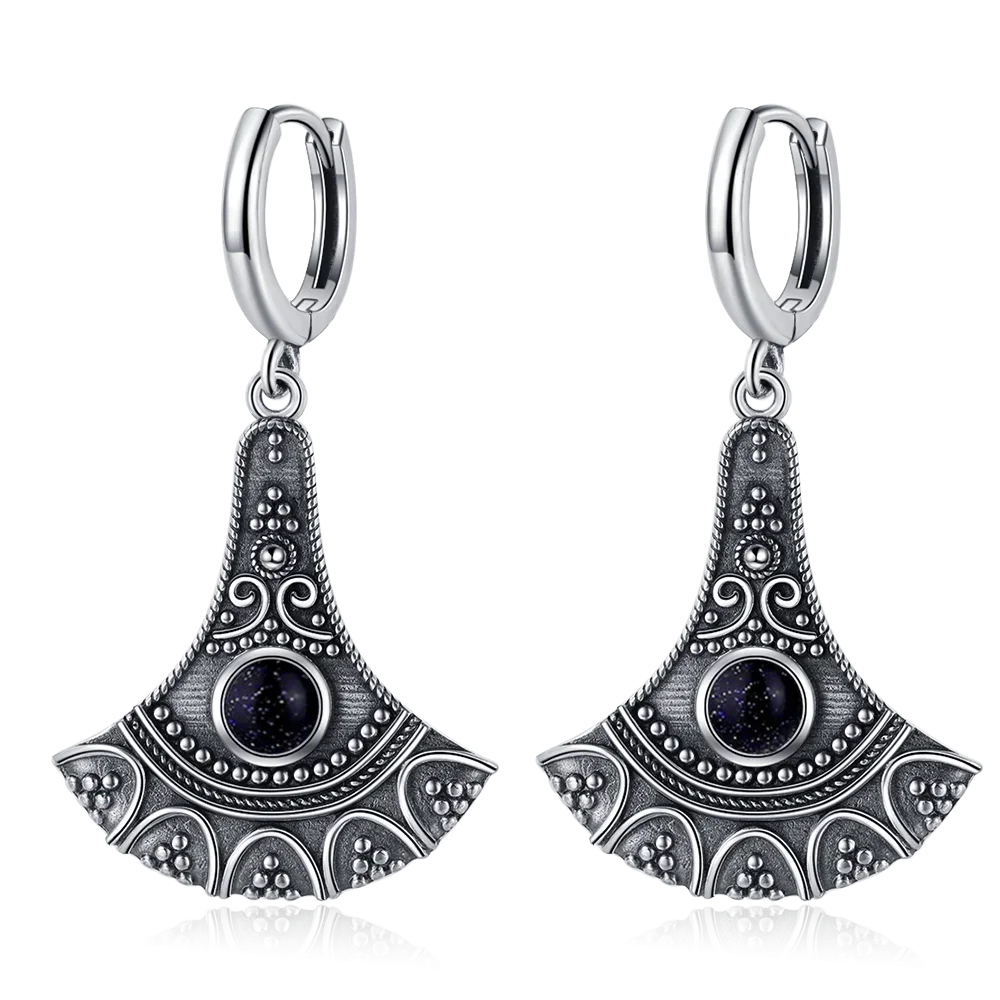 Long Pendant Natural Kyanite Earrings S925 Silver Earrings for Women Jewelry Vintage Engagement Party Anniversary Gift