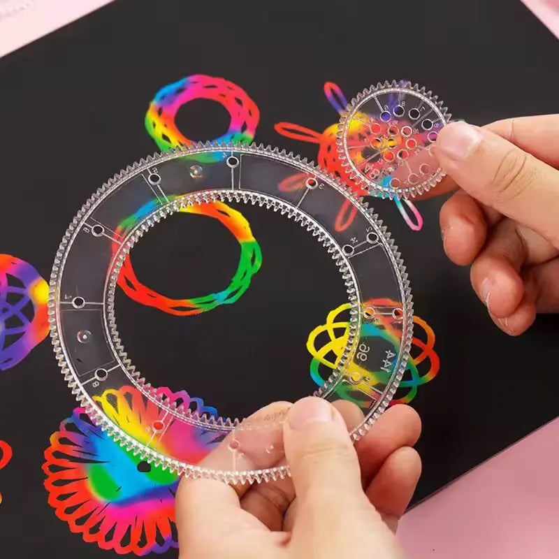 Creative Gears Geometry Spirograph Drawing Stencils Set Painting Template Art Crafts Kids Educational Toy Variety of Flowers