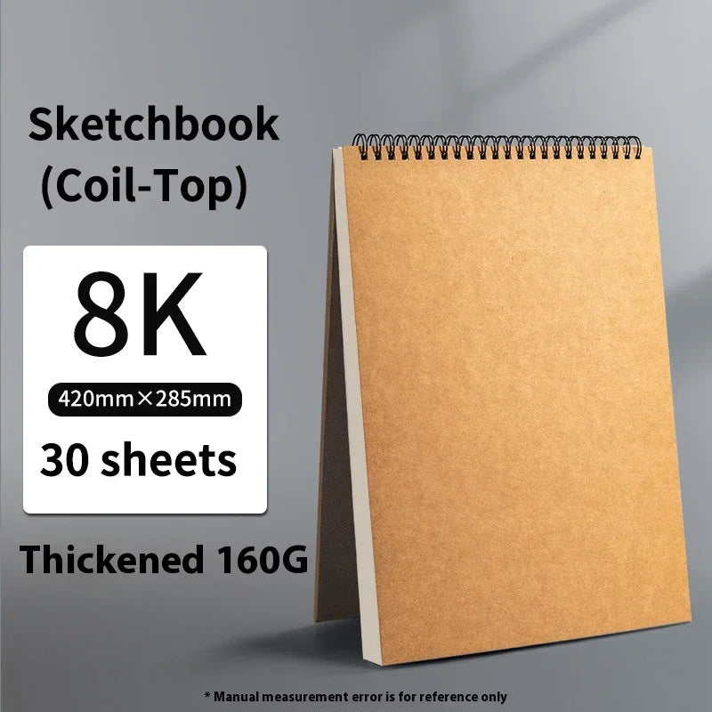 A3/A4//A5/8k/16k Sketchbooks for Drawing Sketching Paper Pad Inner Blank Drawing Graffiti Art Supplies 120g 160g Spiral Notebook