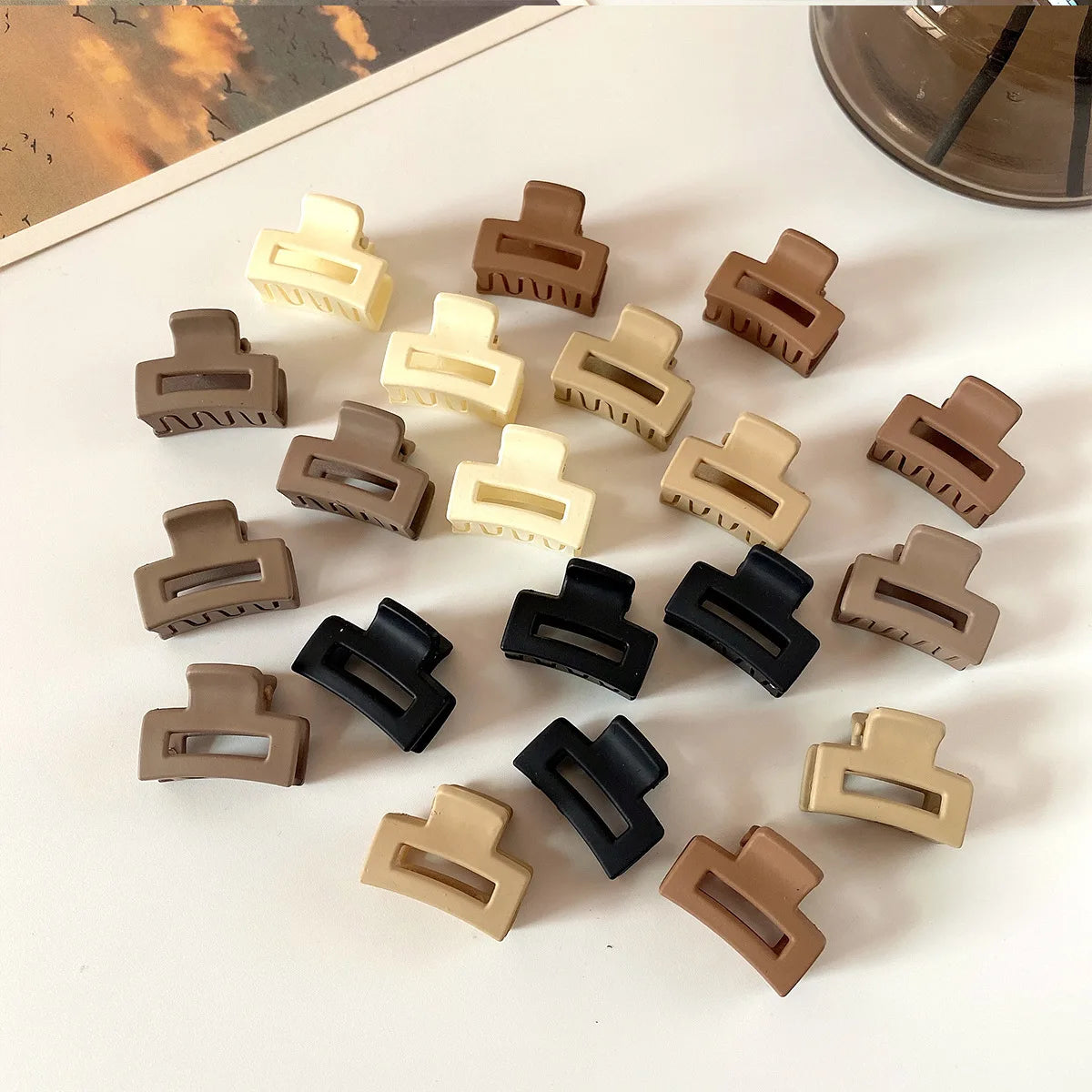 10Pcs/set Small Flower Hair Claw Clips for Women Girls Matte Rectange Jaw Clips Semicircle Barrettes for Thin Hair