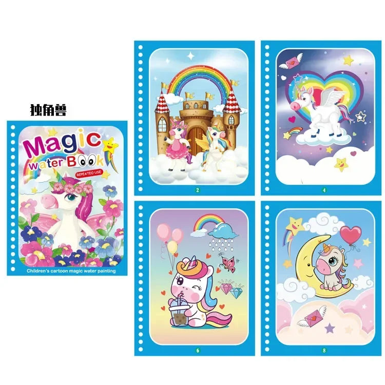 Kids Montessori Toys Reusable Coloring Book Magic Water Drawing Book Painting Drawing Toys Sensory Early Education Toys for Kids