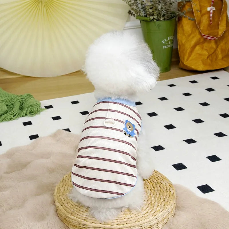 Thin Puppy T Shirt Dog Cooling Vest Striped Dog Clothes 2026 Costumes for Dogs Cat Vests Chihuahua Bichon Clothing Dog Shirt
