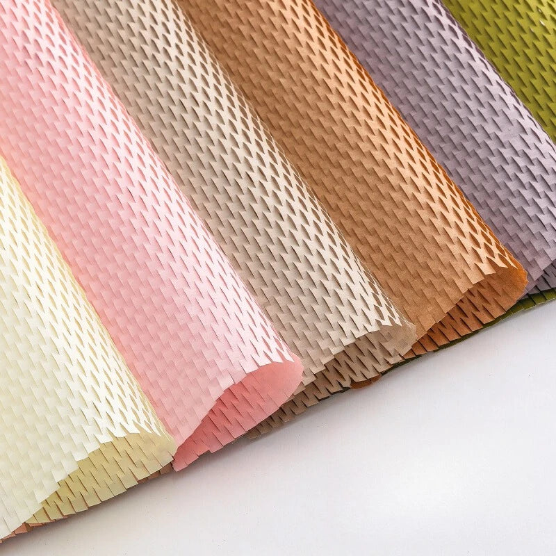 Honeycomb Mesh Embossed Paper Floral Art Bouquet Flower Arrangement Gift Wrapping Material Waterproof Designer High Quality