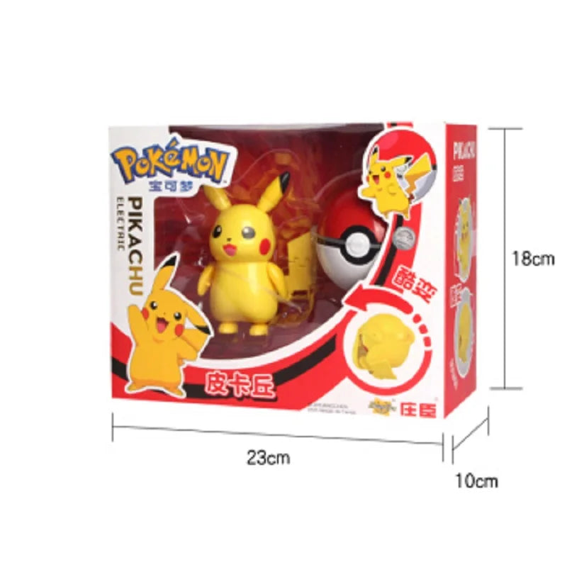 Genuine Pokemon Anime Figure Pikachu Gengar Charizard Gyarados Mew Dragonite Pet  Collect Model Doll Transformation Toy Gifts