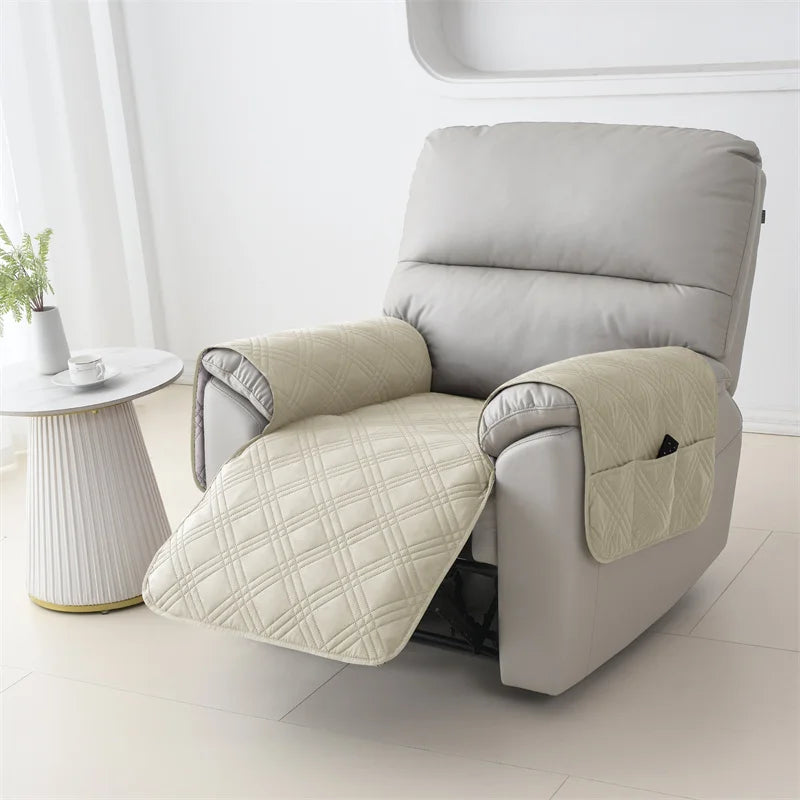 1Seater Quilted Recliner Sofa Seat Cover Dogs Pets Kid Anti-Slip Chair Covers Anti-wear Armchair Cushion Furniture Protector
