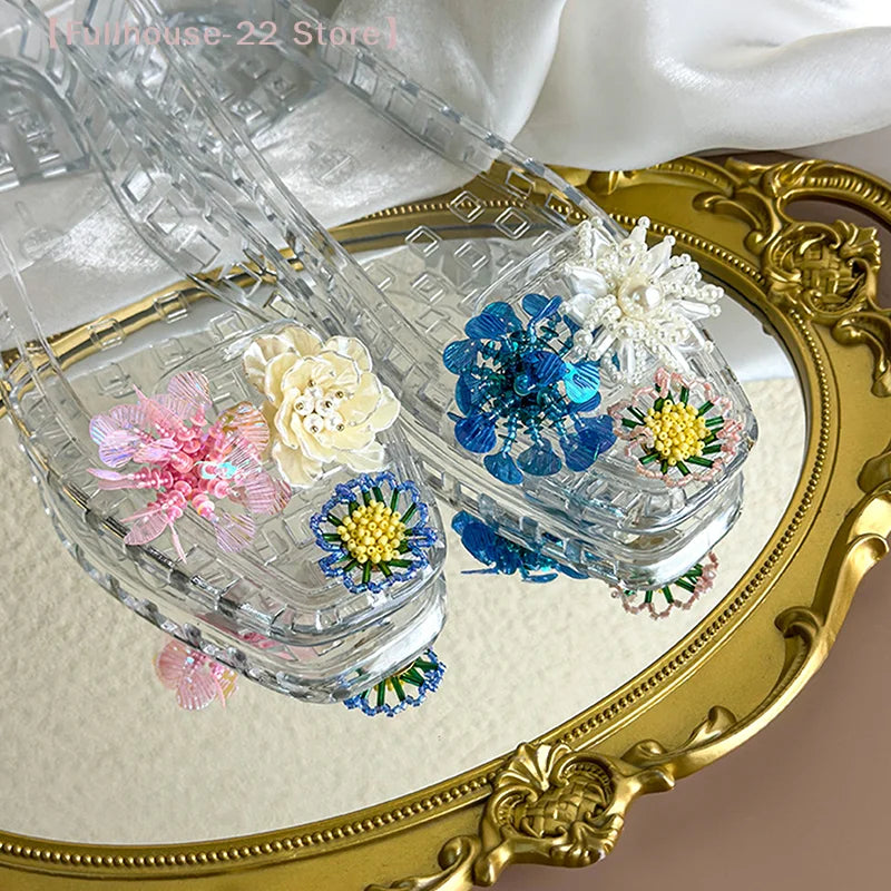 【MAX-22】Crystal Handcrafted Beaded Jelly Shoes Shoes Buckles Sandals Accessory DIY Decorative Shoe Flower Slippers Accessories
