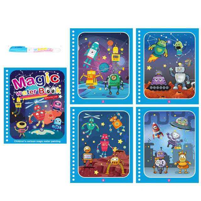 Children Painting Drawing Toys Reusable Coloring Book Magic Water Drawing Book Sensory Early Education Toys for Kids