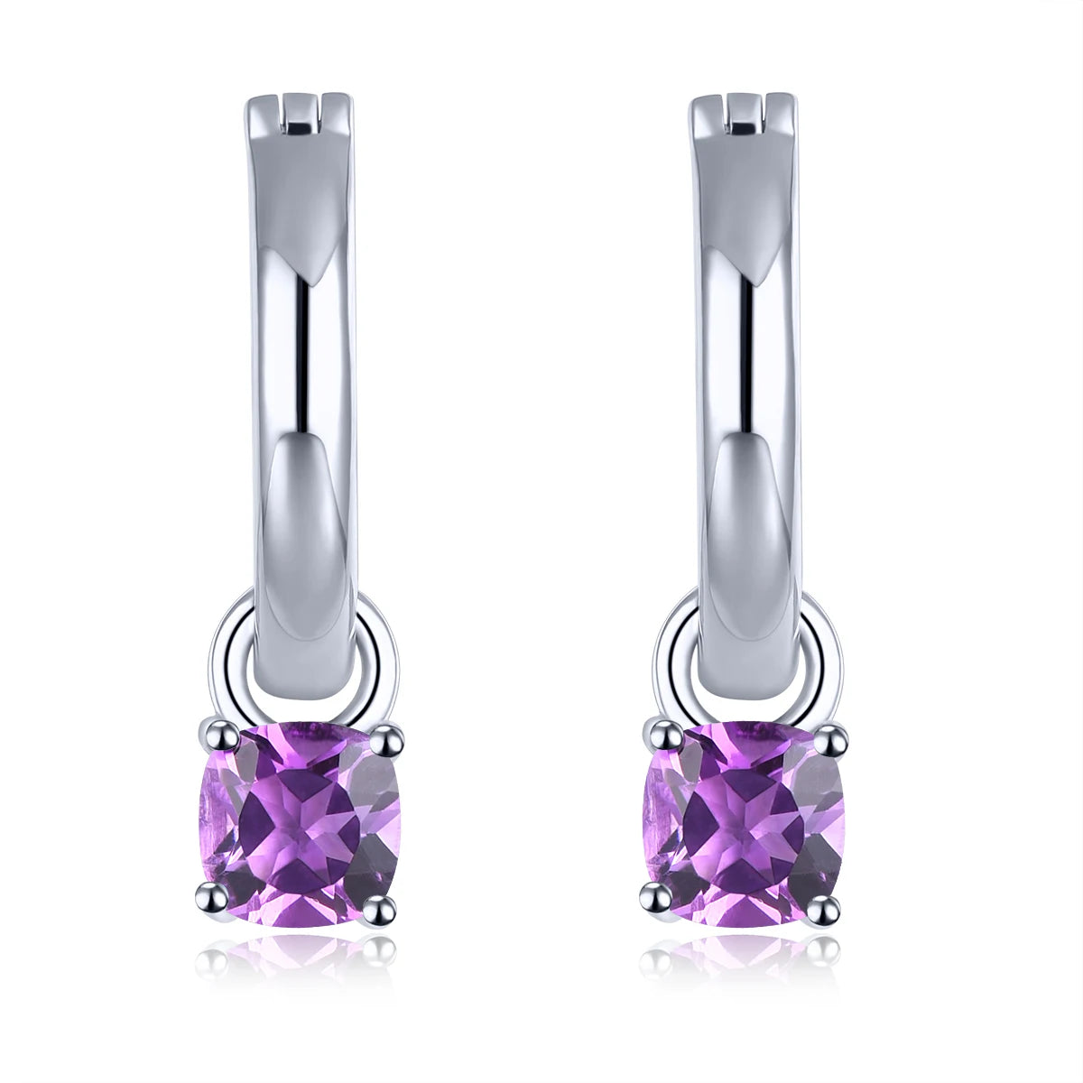 Natural Amethyst Solid Silver Drop Earring Genuine Purple Crystal Women Classic Romantic Style Jewelry S925 Top Quality Gifts