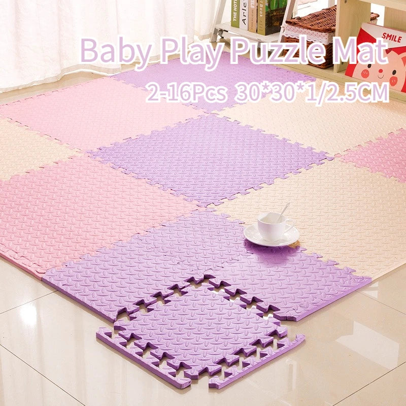 30*30*1/2.5CM Puzzle Mat for Children Baby Play Mat Kids Carpet Soundproof Gym Mat for Children's Room Activities Mat 2-16Pcs