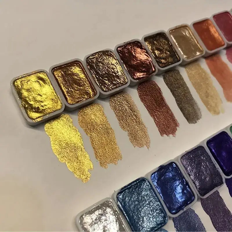 20Color Metal Watercolor Painting Set, New Portable Box With Sparkling Pearl Solid Watercolor Painting, Art Supplies