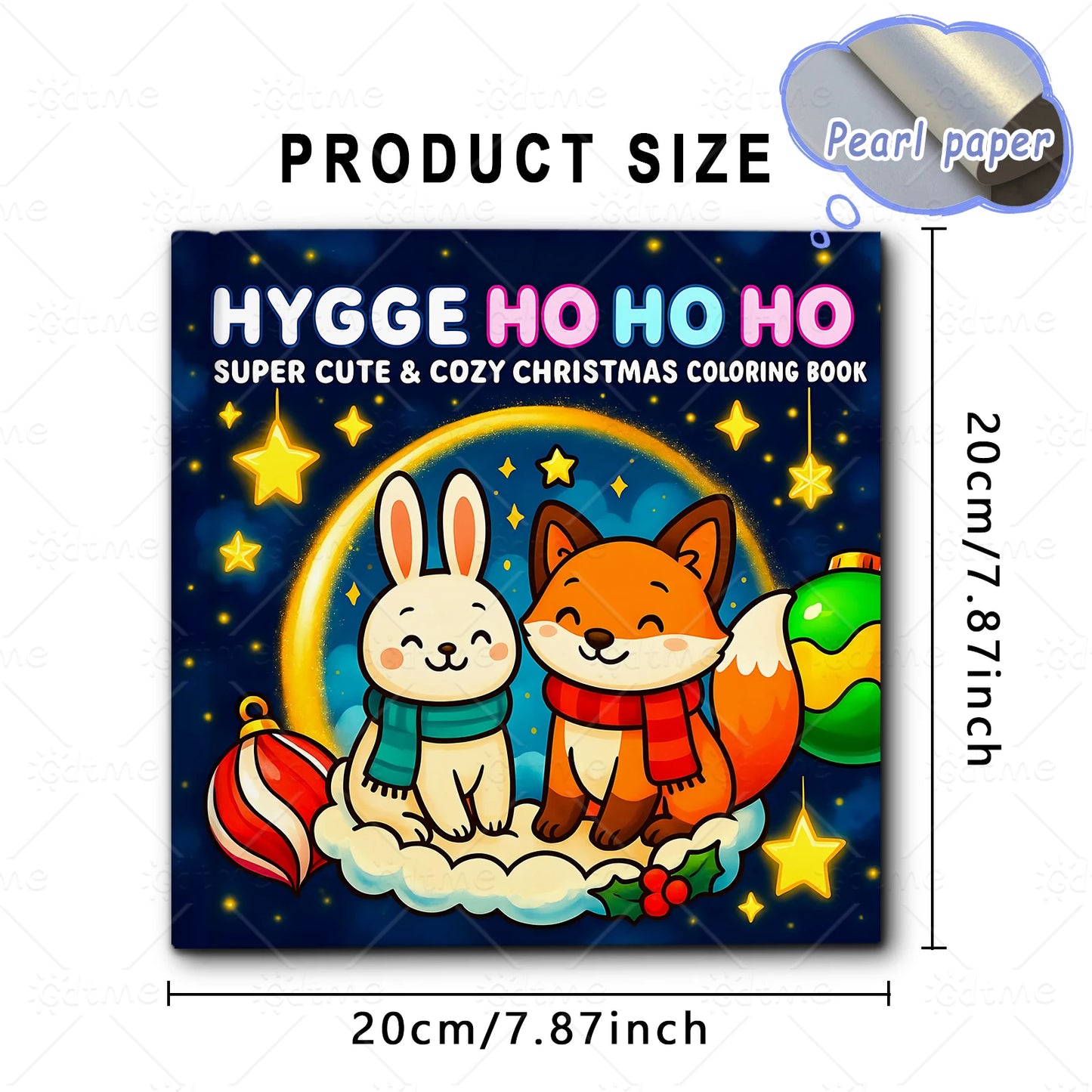 HYGGE HO HO HO SUPER CUTE & COZY CHRISTMAS Coloring Book for Adult Relaxation Kids Educational DIY Painting Drawing Book