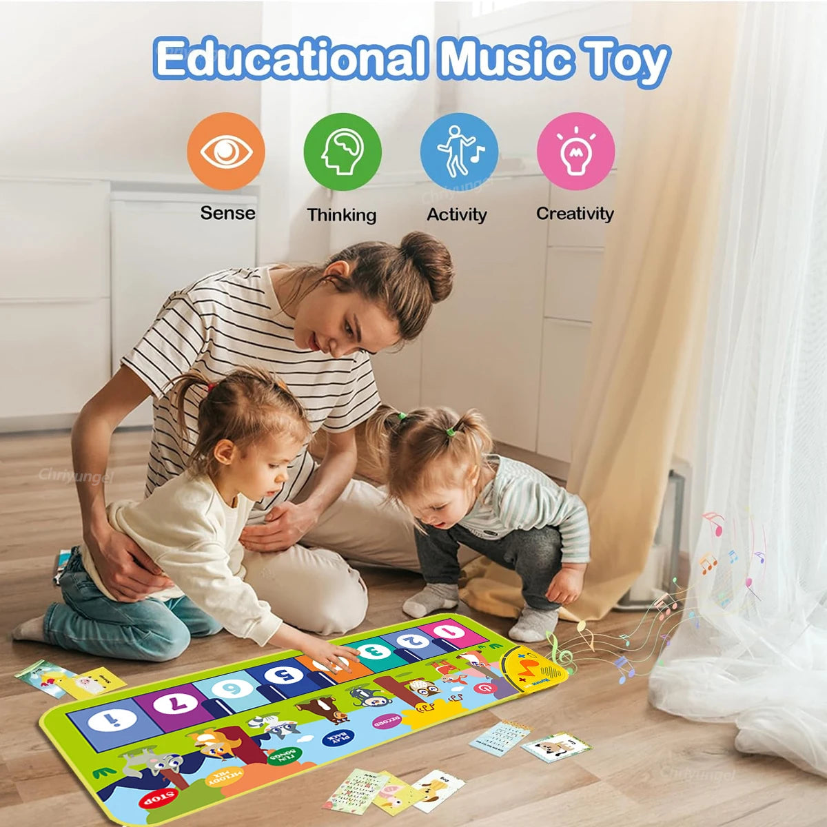 Piano Dance Mat for Kids 80*30cm Music Play Mat with Demo Songs Toddlers Floor Keyboard Musical Carpet Girl Boy Birthday Gifts