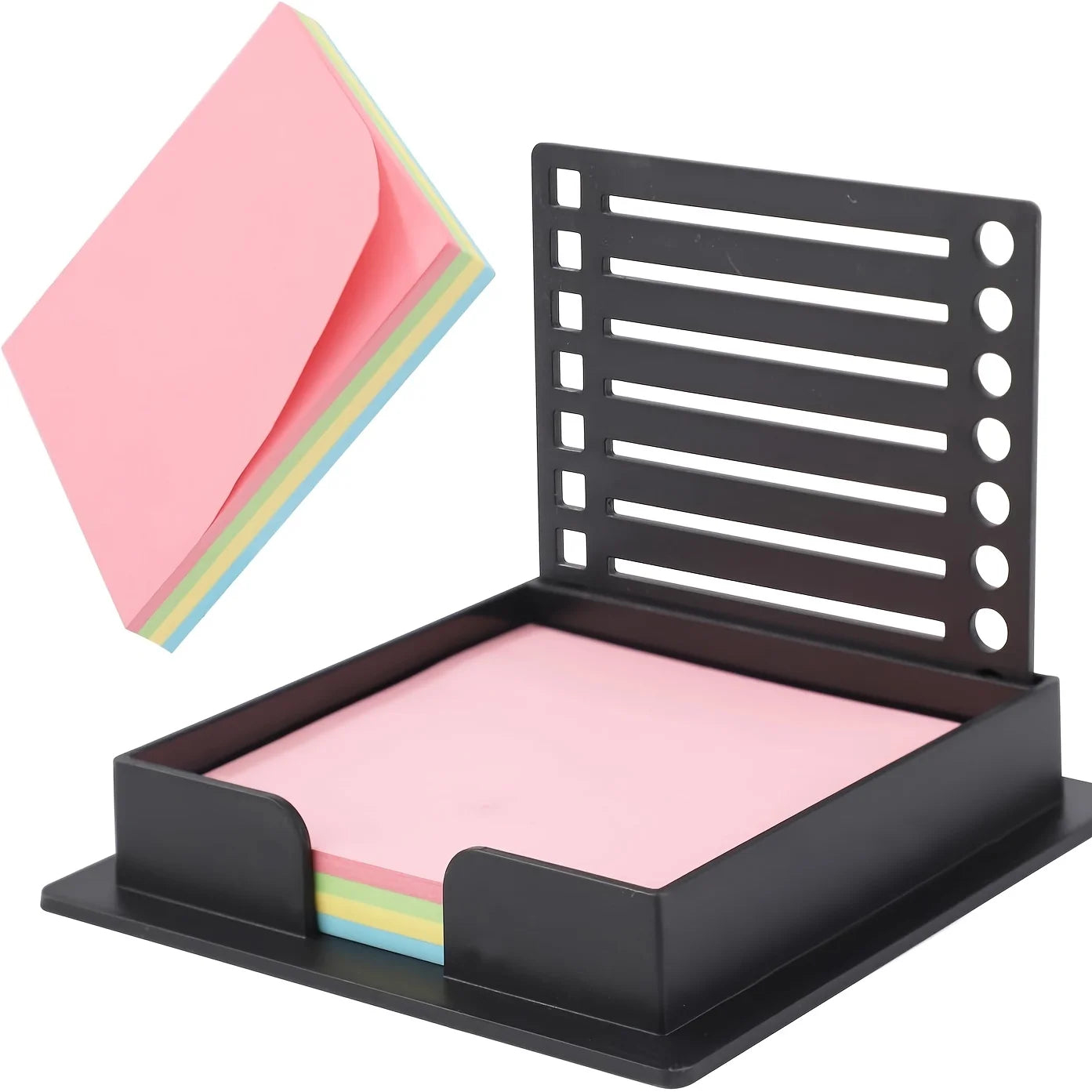 [Sticky Notes Holder] Sticky Notes Holder with Stencil, 1pc Post It Notes Dispenser for Office, Study