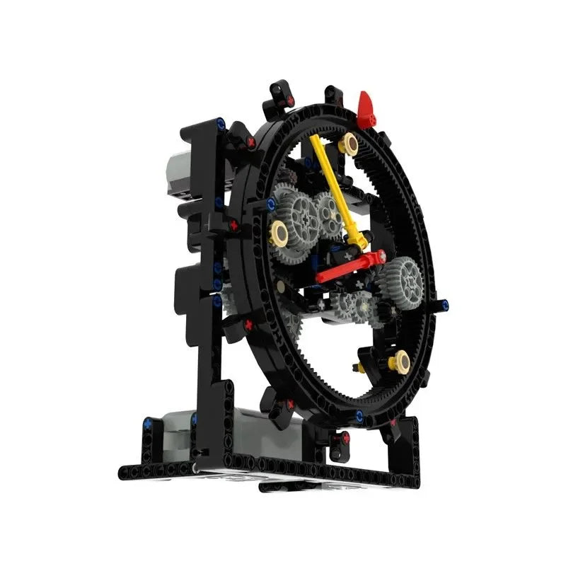 DIY building block electric clock kit, power function mechanical table clock model, children's toy gift