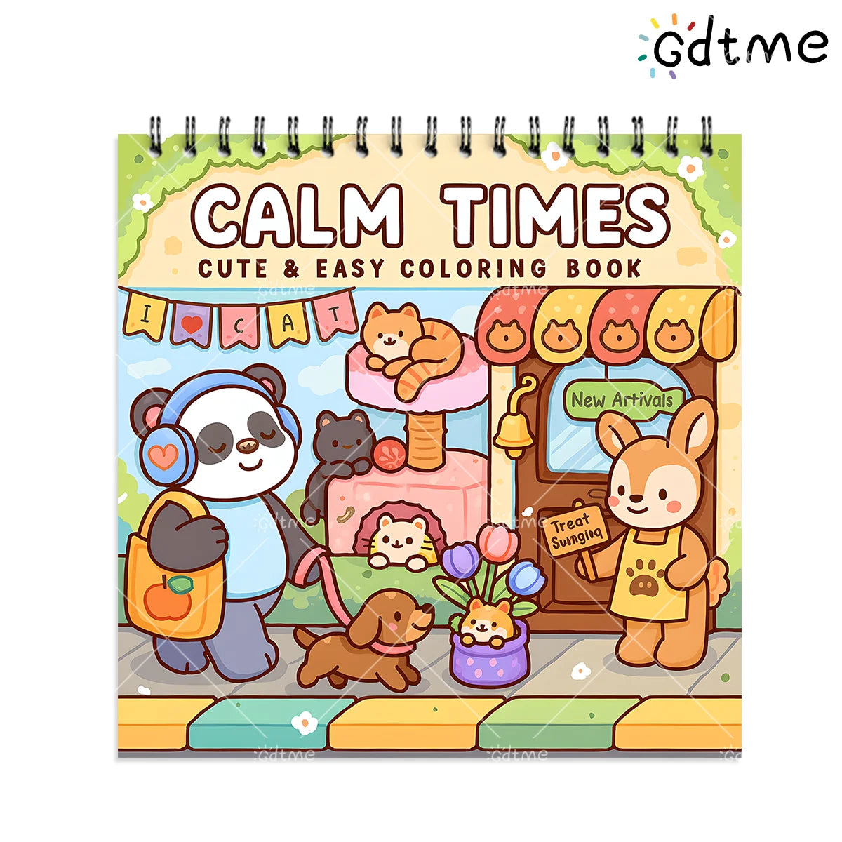 CALM TIMES Coloring Book for Adult Featuring Spiral binding 24pages for Relaxation Kid Educational DIY Painting Drawing Book