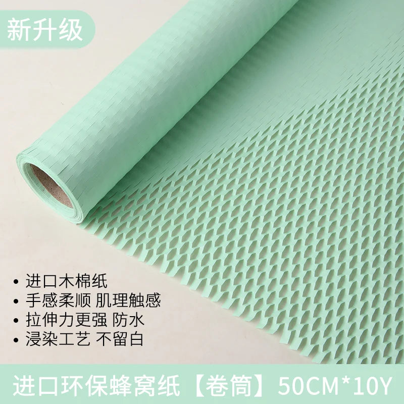 Honeycomb Mesh Embossed Paper Floral Art Bouquet Flower Arrangement Gift Wrapping Material Waterproof Designer High Quality