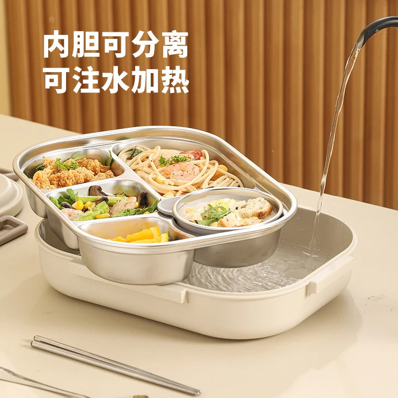 304 Stainless Steel Insulated Lunch Box Office Workers Sealed Portable Lunch Box with Bag Students Kids Commercial Bento Box Set