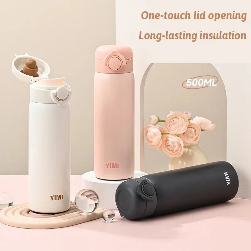 500ML Thermos Bottle Vacuum Flasks Tumbler 304 Stainless Steel Thermal Water Bottle Keep Hot And Cold Insulated Cup Drinkware