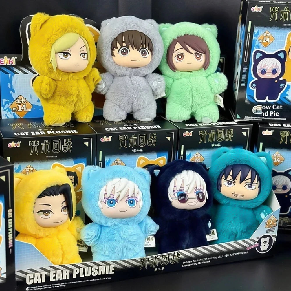 HOT In Stock Jujutsu Kaisen 2 Cat Ear Plushie Series Blind Box Mystery Box Anime Plush Doll Kawaii Toy Collect Festvial Gift
