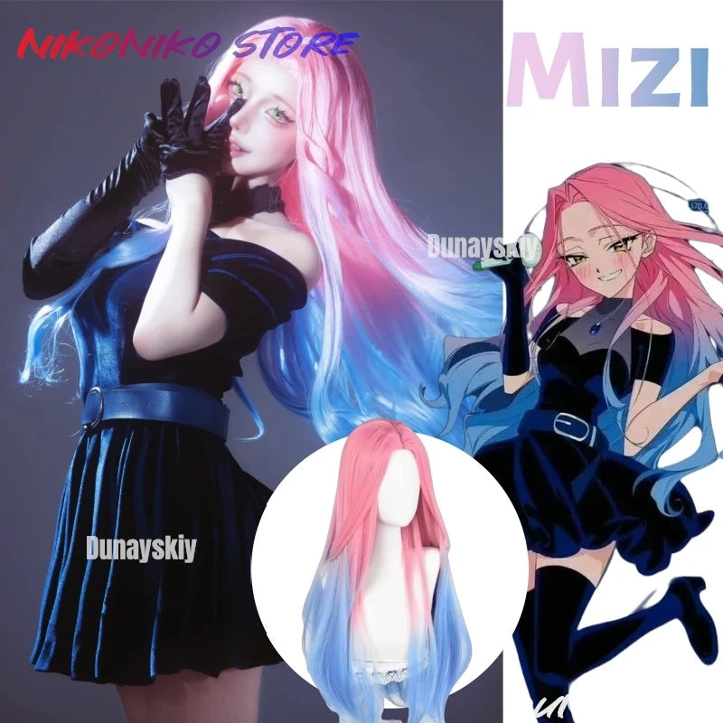 Anime Alien Stage Cosplay Mizi Cosplay Costume Wig Halloween Anime Clothes Game Outfits Stage Black Gorgeous Dress Women