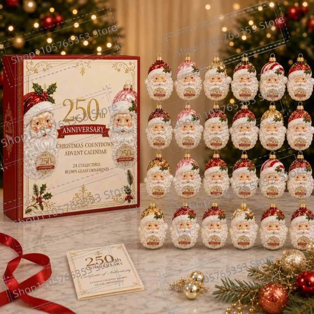 2026 250anniversary Christmas Advent Calendar 2D Acrylic Christmas Countdown Hanging Ornament Christmas Tree Pendant Decor Gifts