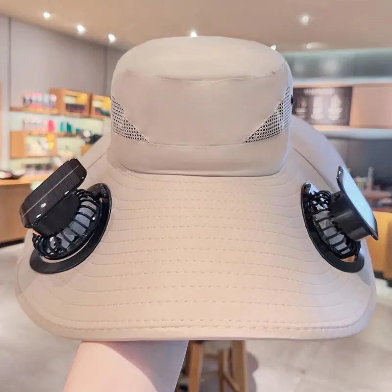 【SE】Solar Powered Sun Hat Cooling Fan UV Protection Outdoor Hiking Fishing Camping Summer Travel Bucket Hat Sun Protection Hat