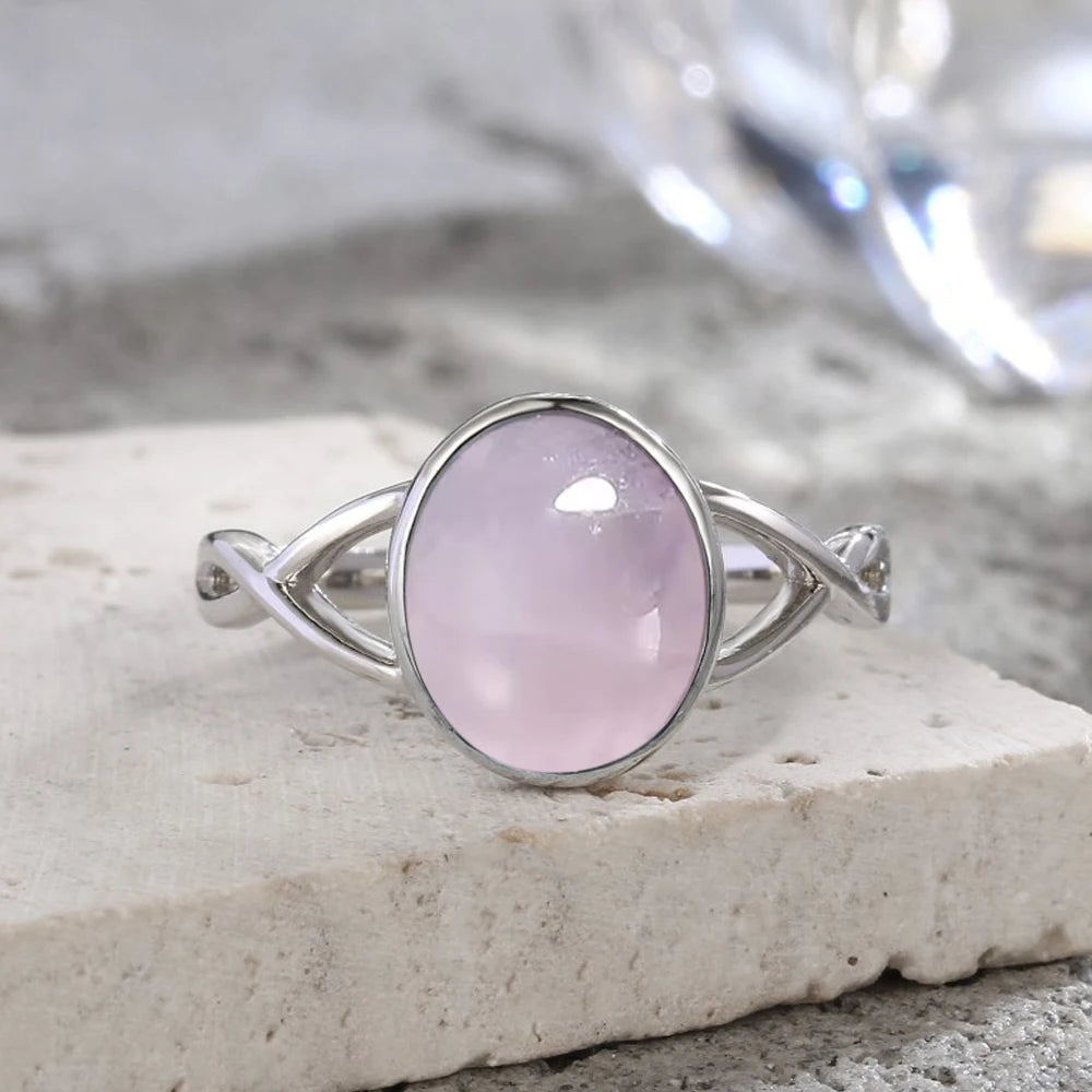 S925 Sterling Silver Moonstone Rings Simple Summer Rings Natural Stone With Blue Light Party Gifts Fine Jewelry Rings For Women