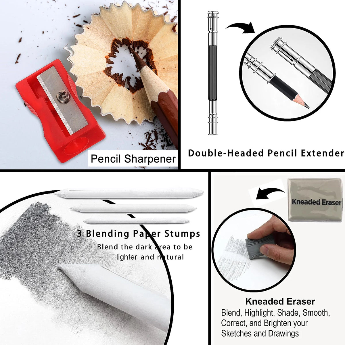 29-70 pcs Drawing Set Sketching Kit - Art Supplies,for Adults Artists with 3-Color Sketchbook,Graphite,Pastel,Charcoal Pencils