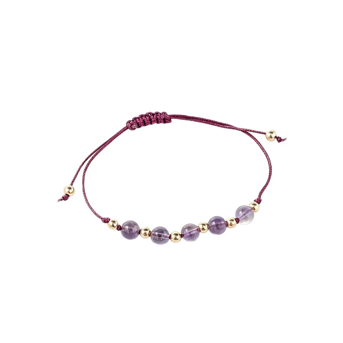 Gemstone Bracelet  Amethyst Bracelet Natural Bead String Woven Crystal Amethyst Bracelets