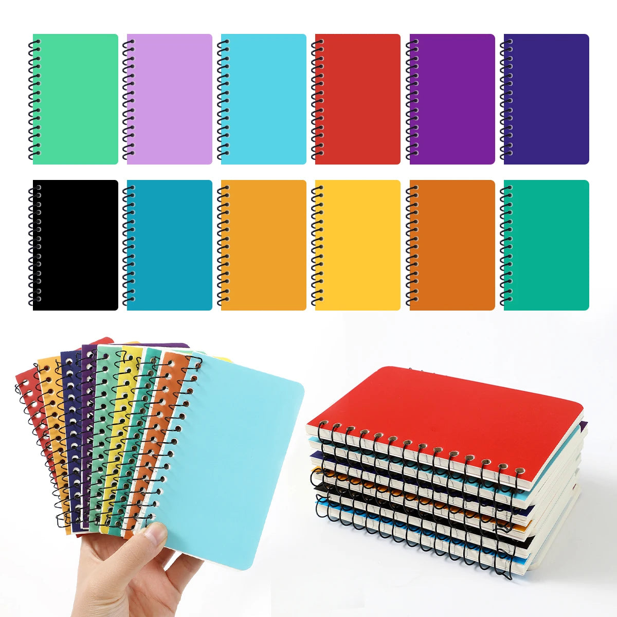 12 Pack Small Spiral Notebook Pocket Pad 3x5in  With Lined Pages 50sheets  Mini Memo Steno Note Pads for  Home Office School
