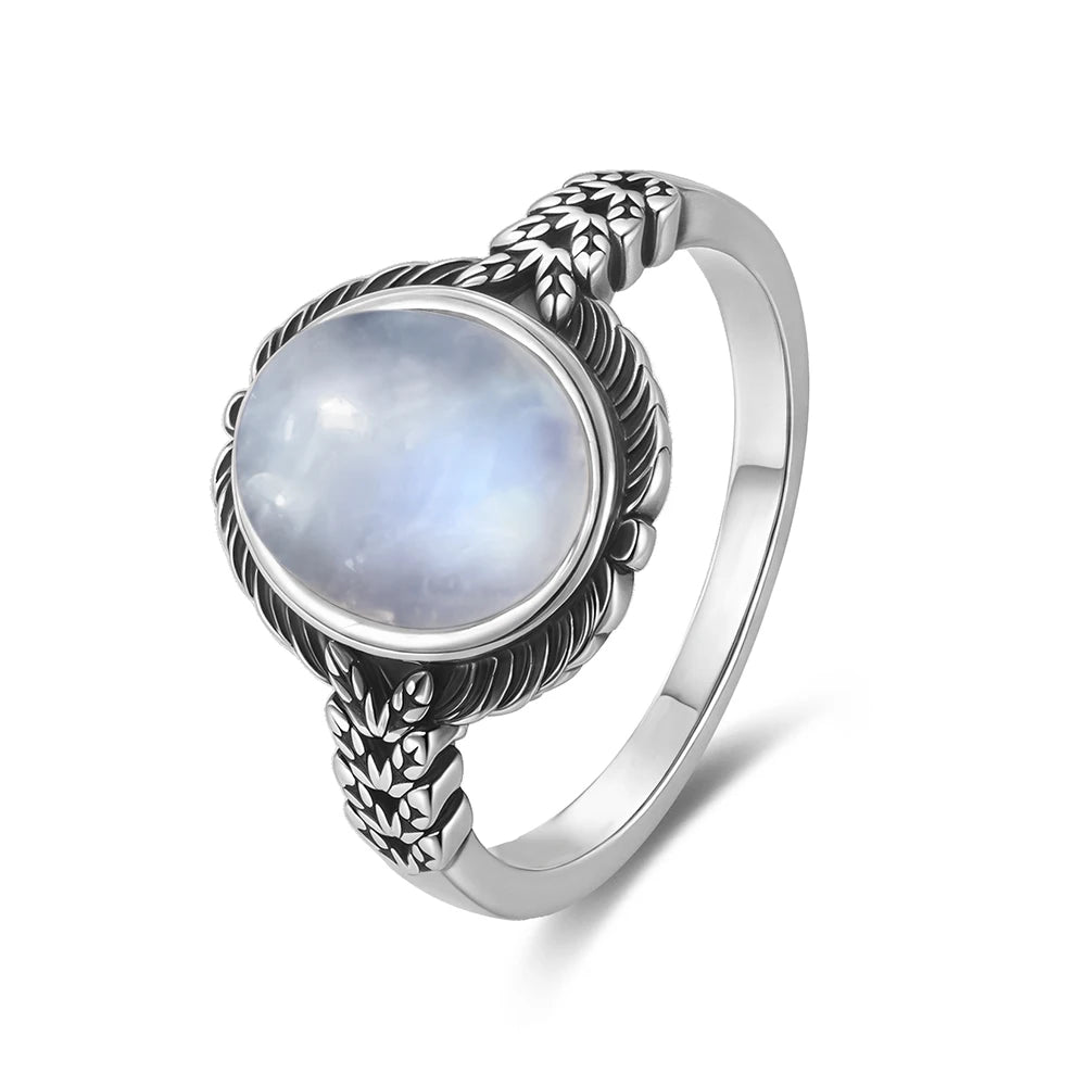 Vintage S925 Sterling Silver Natural Blakc Onyx Ring Oval 8*10MM Simple Black Twists Ring Party Gifts Fine Jewelry For Women Men