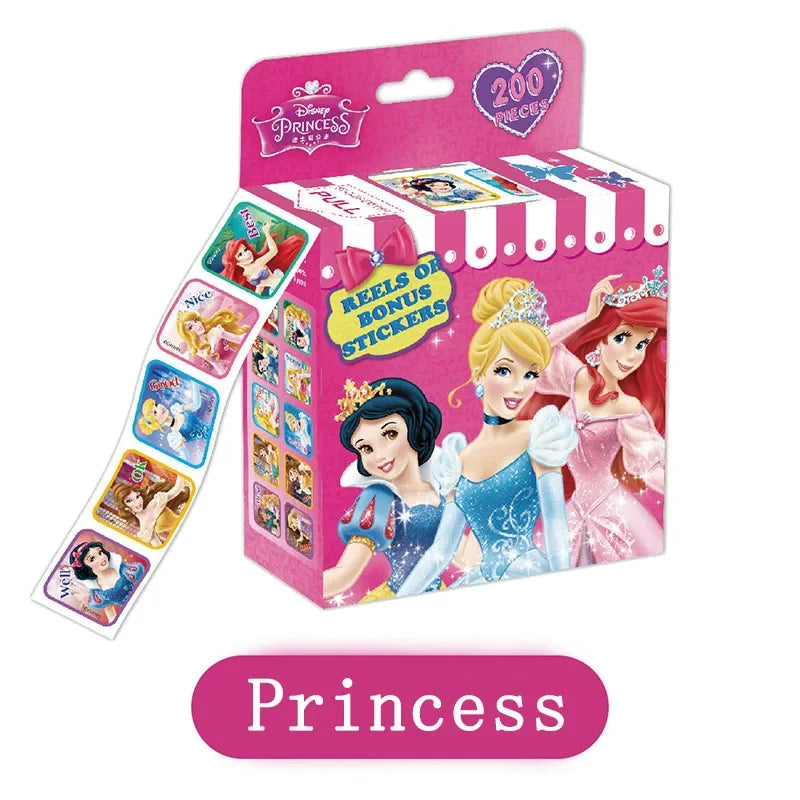 200Pcs/Box Disney Stickers Removable Cartoon Frozen Mickey Sofia Princess DIY Sticker Kids Girl Children Toys Birthday Gifts
