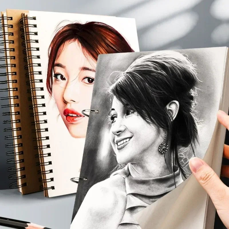 A3/A4//A5/8k/16k Sketchbooks for Drawing Sketching Paper Pad Inner Blank Drawing Graffiti Art Supplies 120g 160g Spiral Notebook
