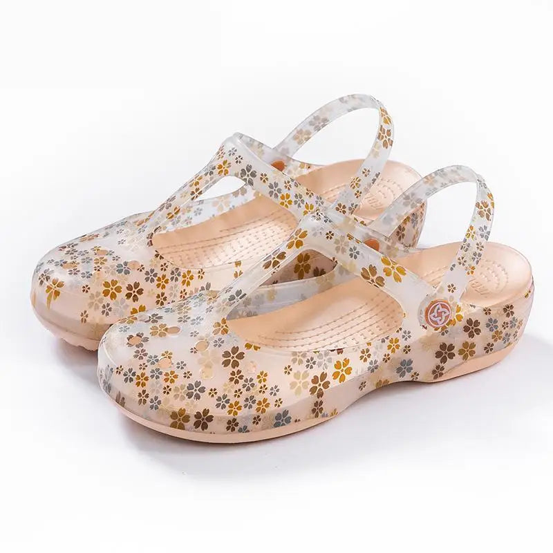 35-40 Womens Sandals Summer Shoes Mules Clogs Female Slippers Mujer Garden Zapatos Soft Bottom Breathable Flower Beach Footwear