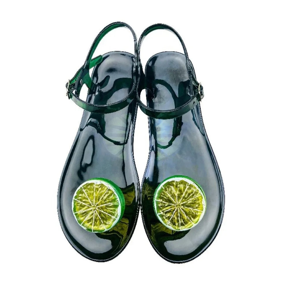 Watermelon Jelly Fruits Sandals Mango Grape Bee Lemon Orange Korean Style Slippers Soft PVC Bottom Non Slip