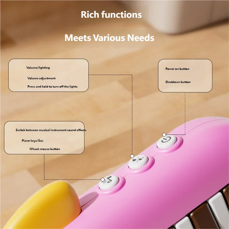 Montessori Baby Electronic Piano Toy, Multifunctional Pocket Music Keyboard, Early Learning Educational Musical Instrument Game