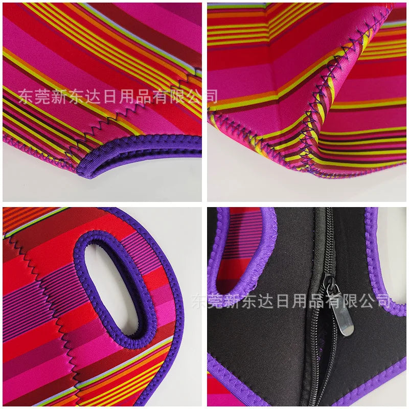 Neoprene Portable Lunch Bag Thermal Insulated Bento Box Tote Cooler Pouch Dinner Container Picnic Kid School Food Storage Bags