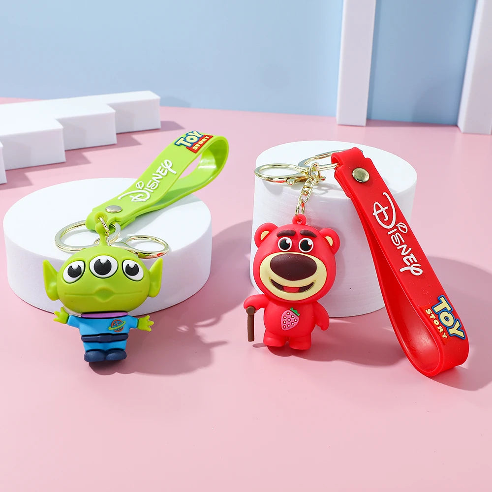 Disney 1pc or 6pcs/set Toy Story Keychain4 Woody Jessie Buzz Lightyear PVC Figures Kids Birthday Cake Bag Decoration Toy