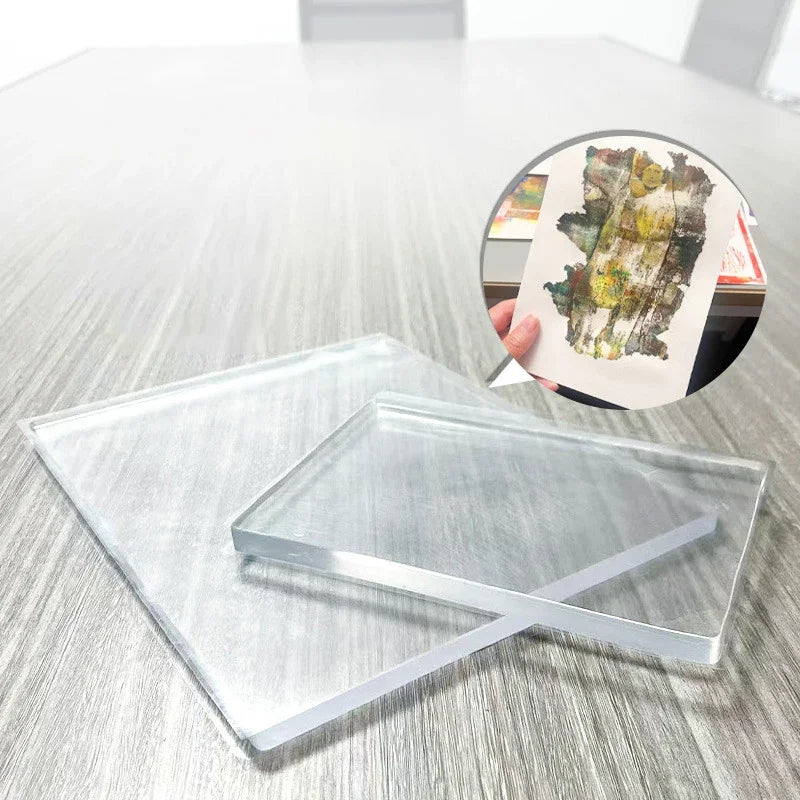 Gel Plate For Paintmaking A4&A5 Size Material With Dual Use Stencils Art Monoprinting Craft Scrapbook Media Gel Printing