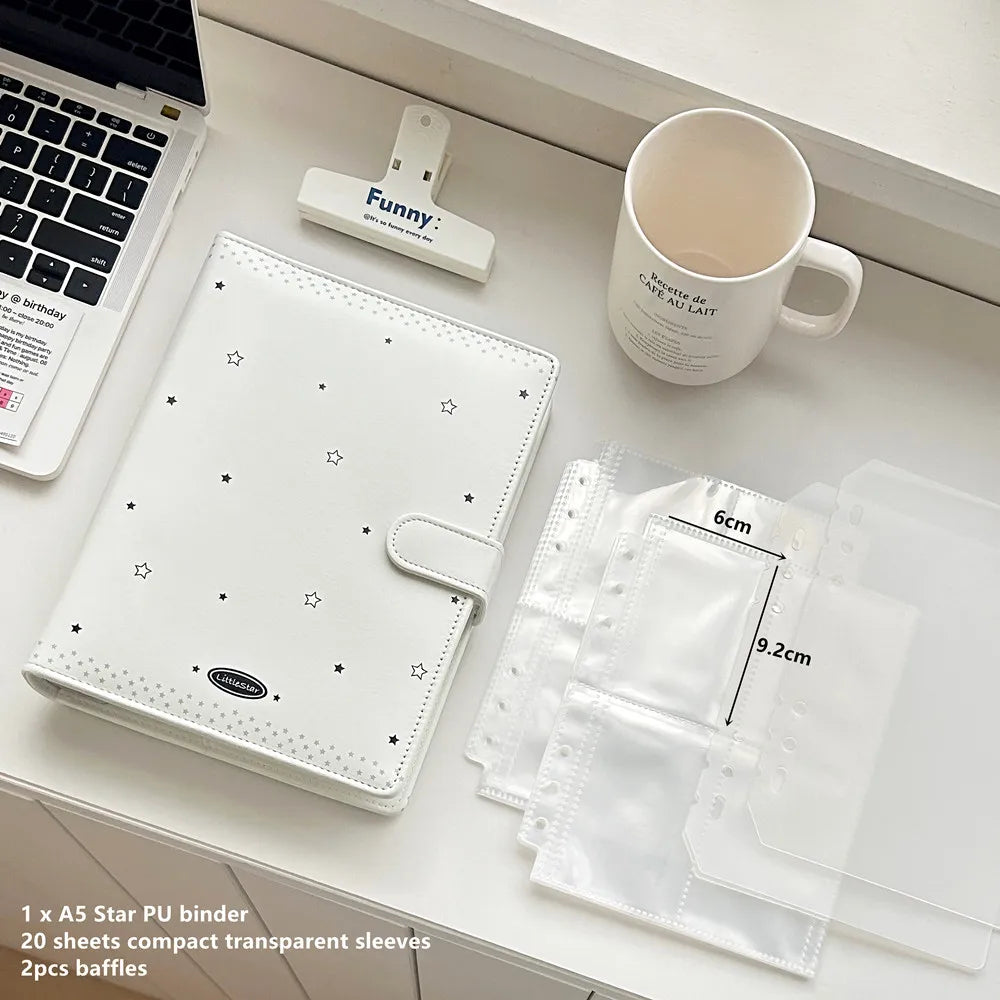 MINKYS Original Design Starrry Star PU A5 Kpop Photocard Binder Collect Book Idol Photo Card Holder Photocards Album