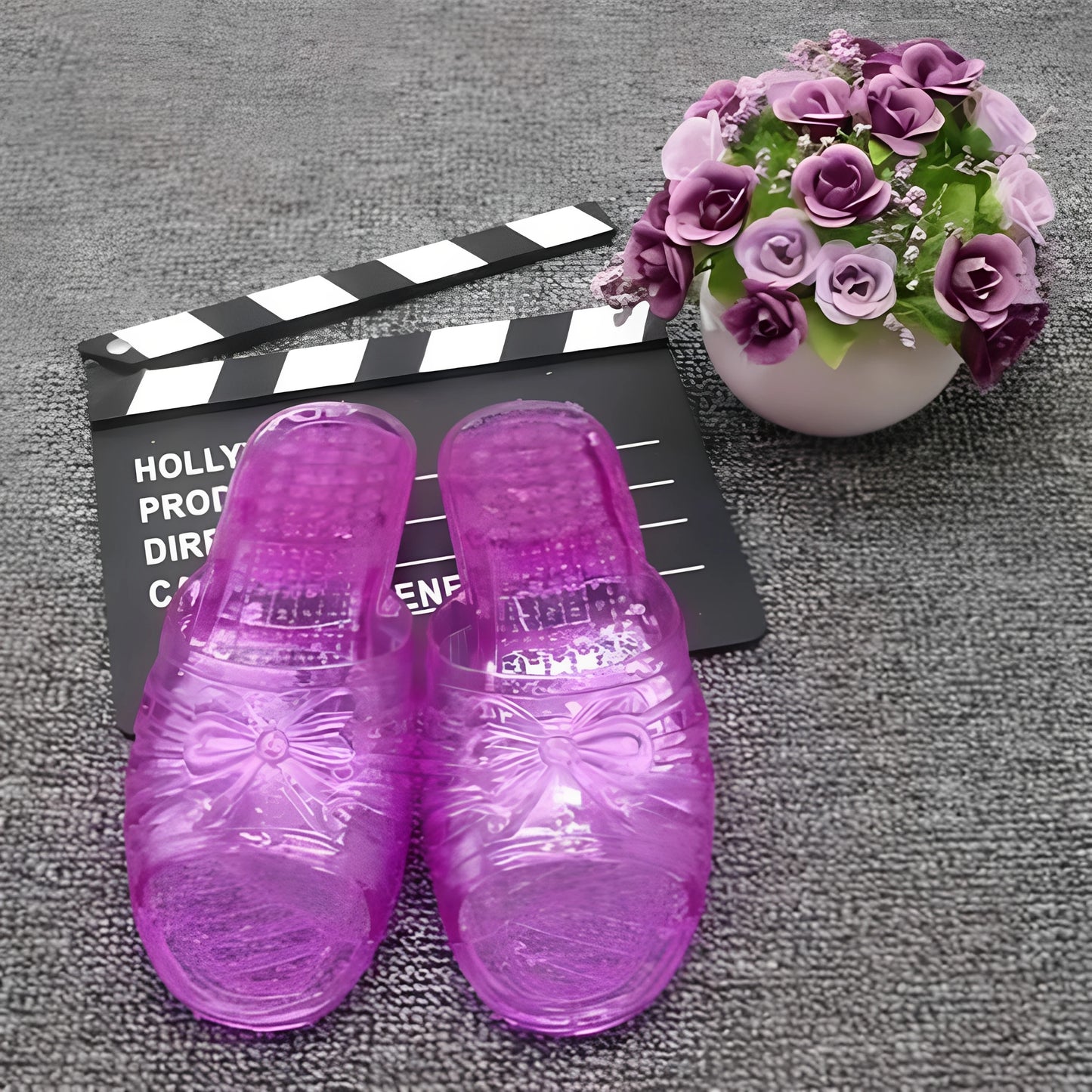 Classic Plastic Mom Slippers Women's Outdoor Fashionable Non-Smelly Old-Style Crystal Jelly Slippers Home Comfortable Sandals