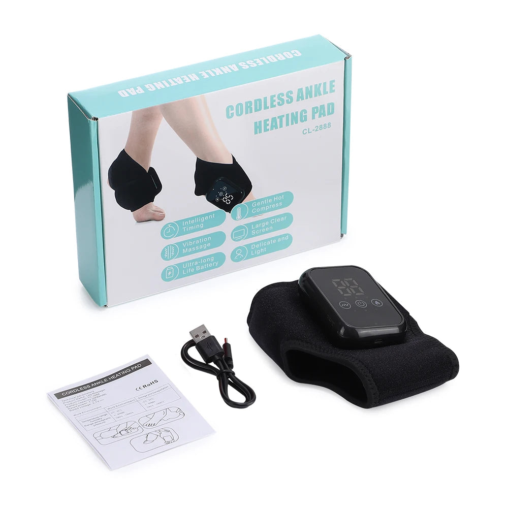 Electric Foot Heat Massager Hot Compress Vibration Health Care Ankle Massage Wrap for Joint Protection Ankle Support Brace