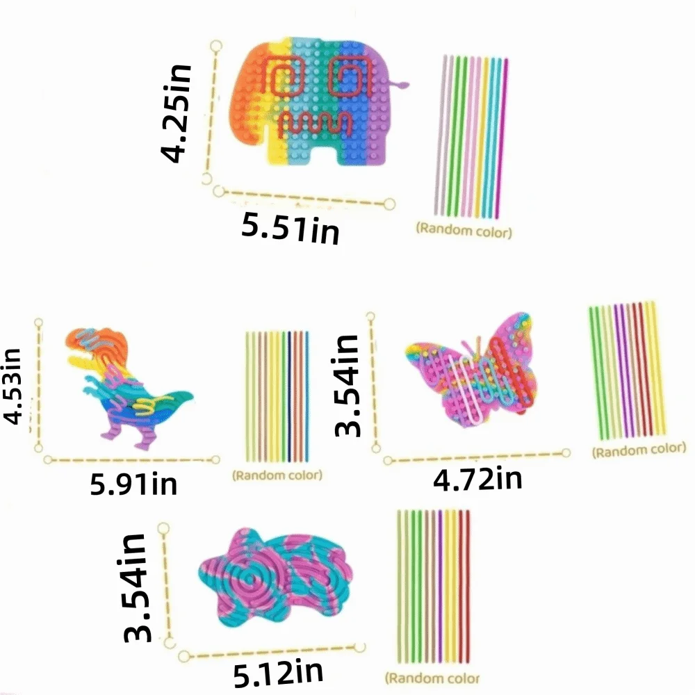 Cartoon Sensory Activity Board With 11 Rods Silicone Toys Children's Educational And Stress-Relieving Toys for Kids Adult