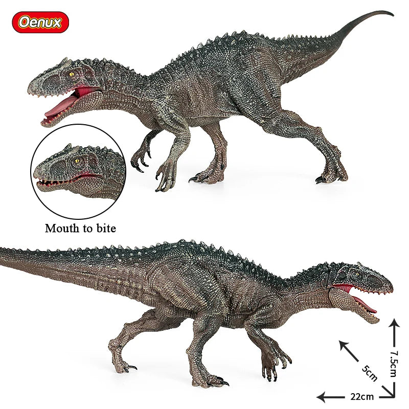 Oenux Jurassic Dinosaur Figurines T-Rex Velociraptor Spinosaurus Dilophosaurus Animal Model Action Figures Collection Kid Toy