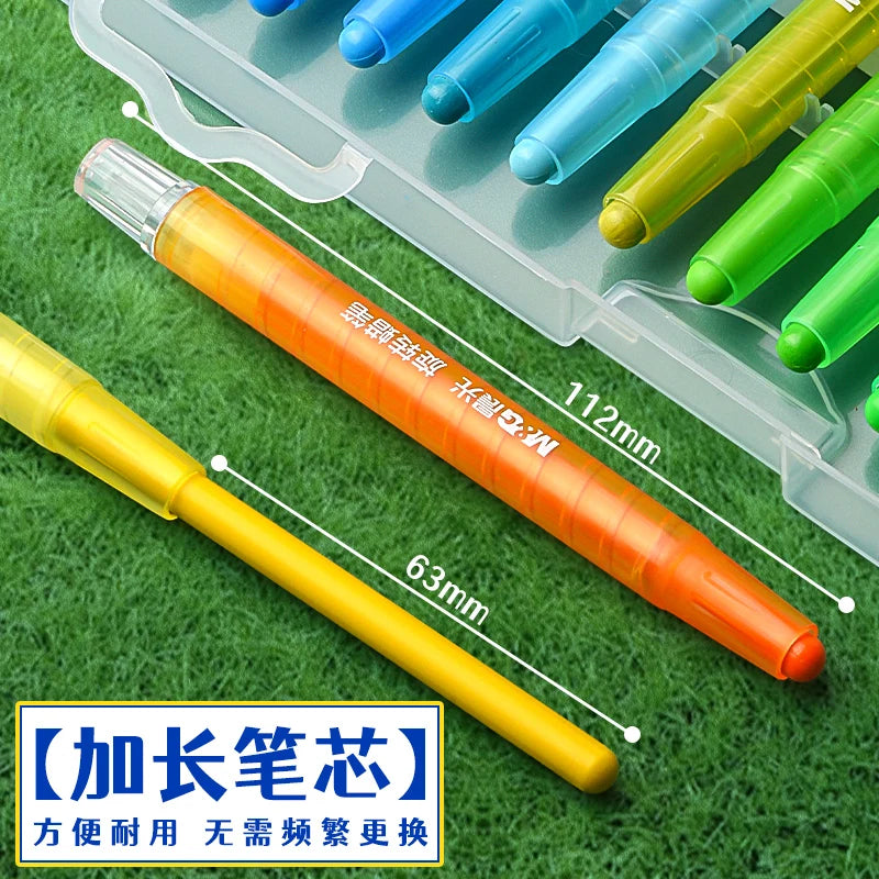 M&G Swivel Crayons in PP Box 12/24/36/48 Colors Set Suitable for Students' Drawings