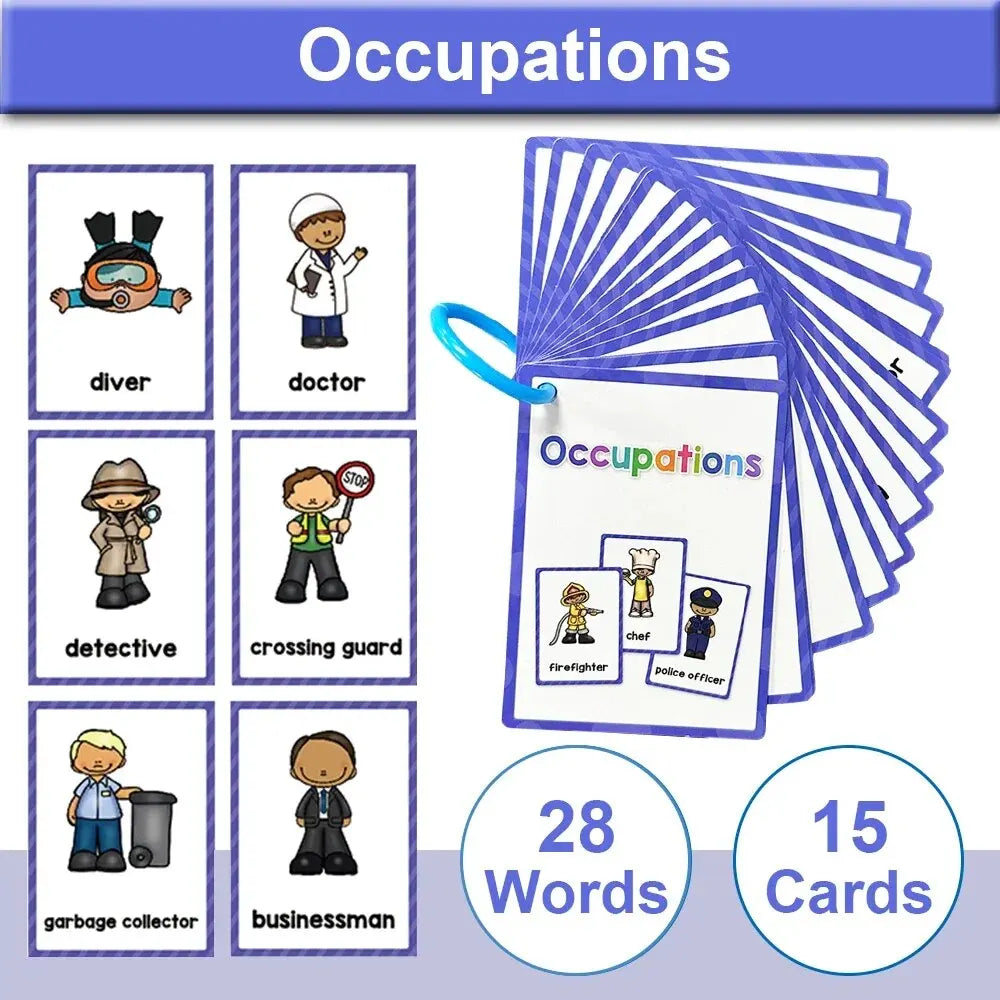 Montessori Kids Learning English Words Cards Kindergarten Teacher Early Education Teaching Aids Vocabulary Classroom Supplies